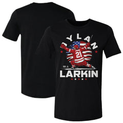 NHL Black Dylan Larkin US Men's Hockey 500 Level Flag T-Shirt