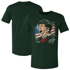 NHL Green Matthew Boldy US Men's Hockey 500 Level Flag T-Shirt