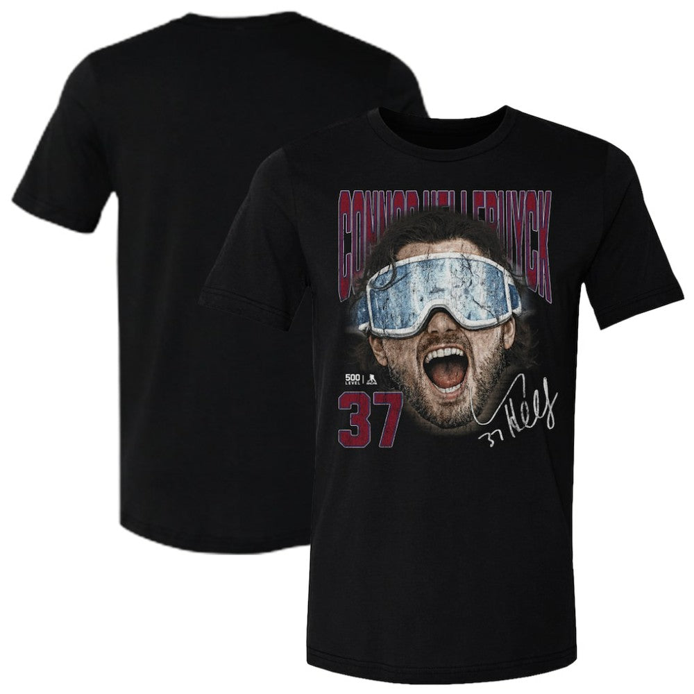 NHL Black Connor Hellebuyck US Men's Hockey 500 Level Goggles T-Shirt
