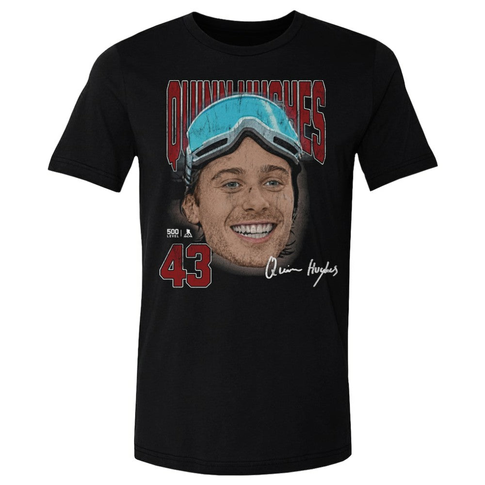 NHL Black Quinn Hughes US Men's Hockey 500 Level Goggles T-Shirt