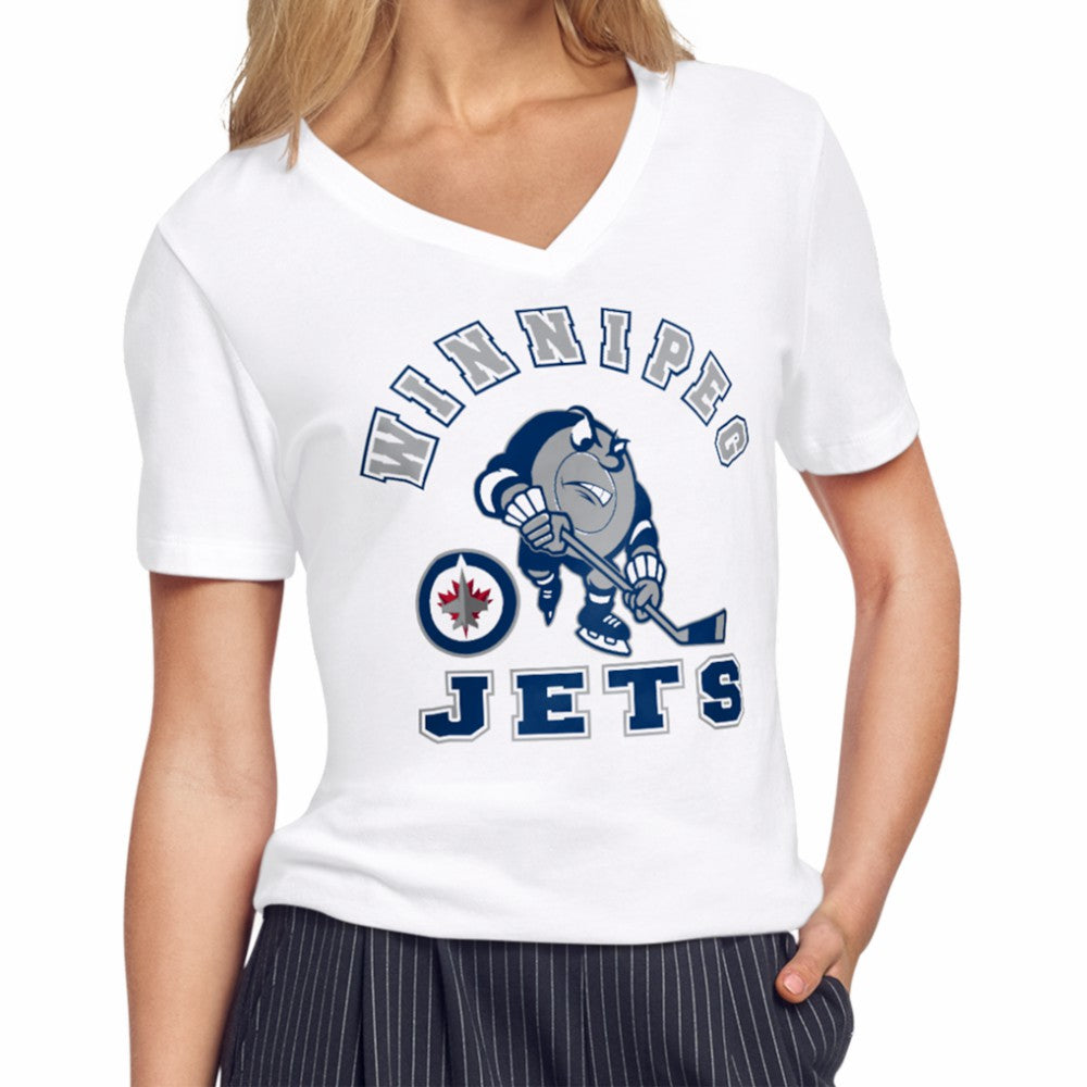 NHL White Winnipeg Jets Starter Women's Tough Puck T-Shirt