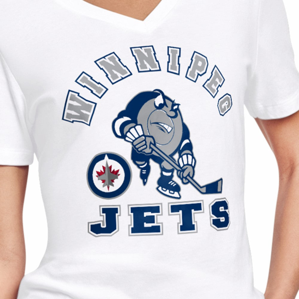 NHL White Winnipeg Jets Starter Women's Tough Puck T-Shirt