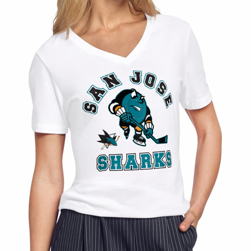 NHL White San Jose Sharks Starter Women's Tough Puck T-Shirt