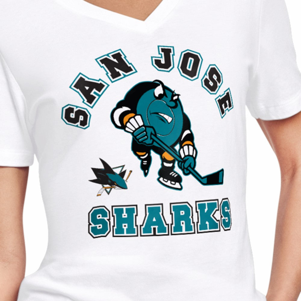 NHL White San Jose Sharks Starter Women's Tough Puck T-Shirt