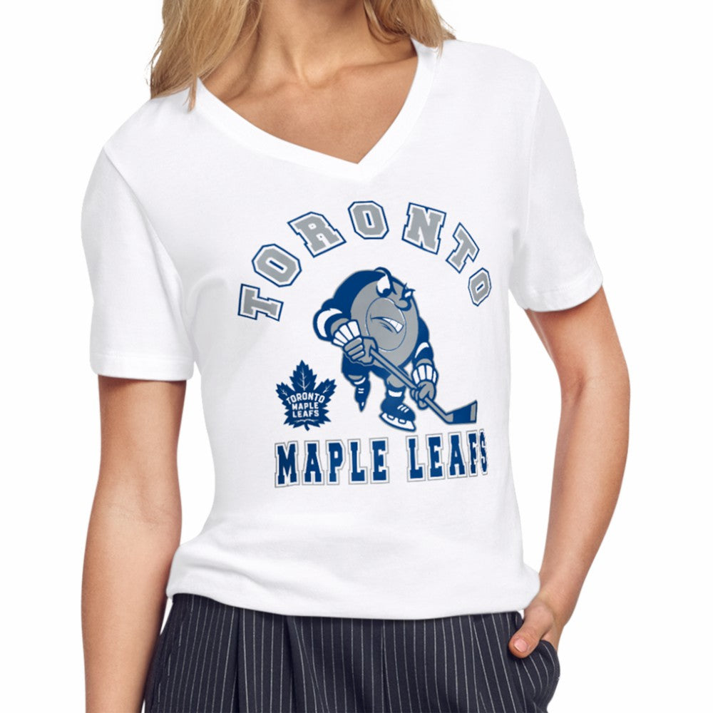 NHL White Toronto Maple Leafs Starter Women's Tough Puck T-Shirt
