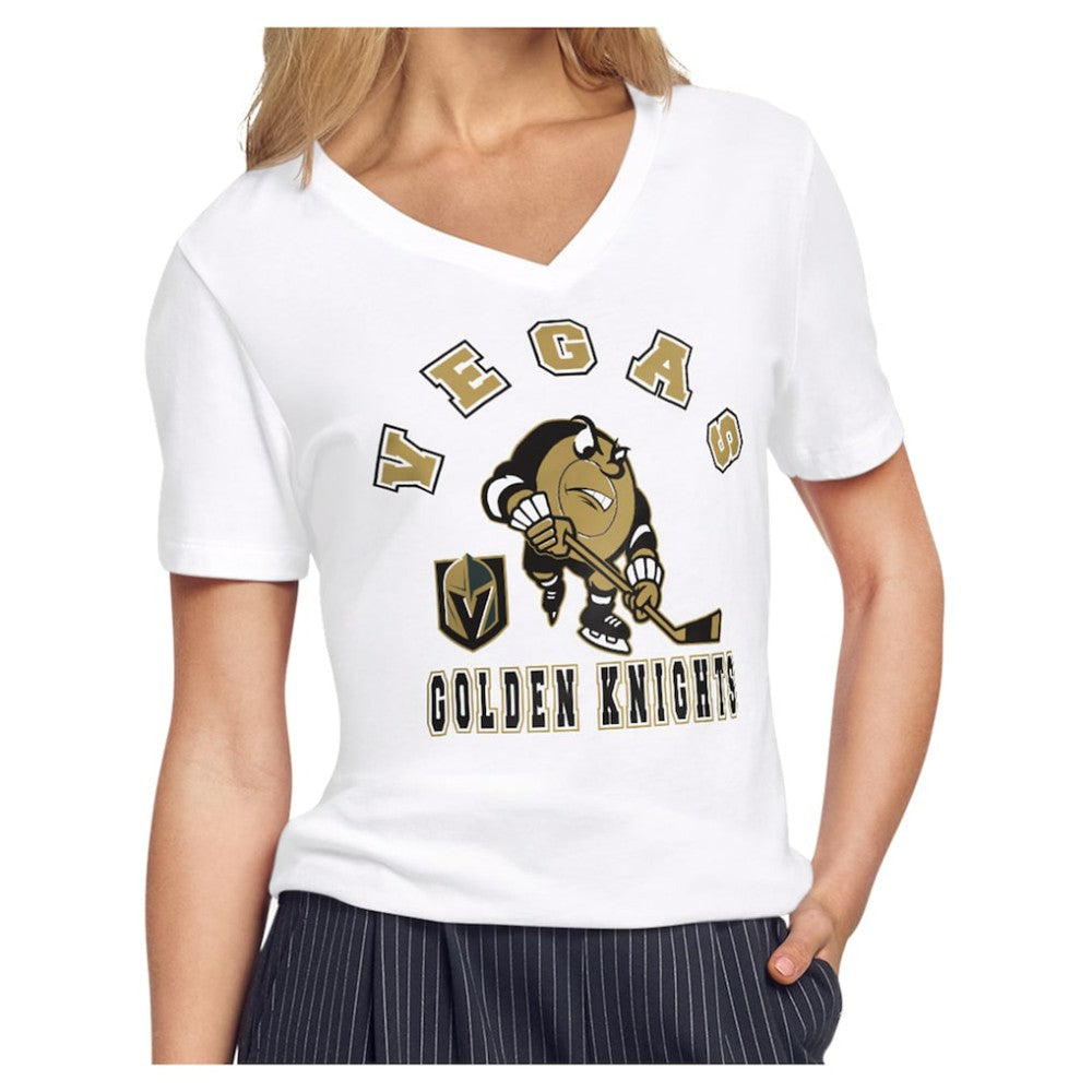 NHL White Vegas Golden Knights Starter Women's Tough Puck T-Shirt