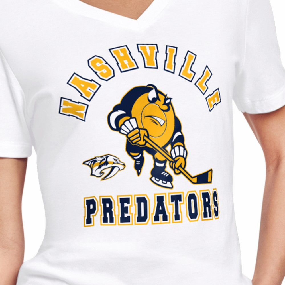 NHL White Nashville Predators Starter Women's Tough Puck T-Shirt