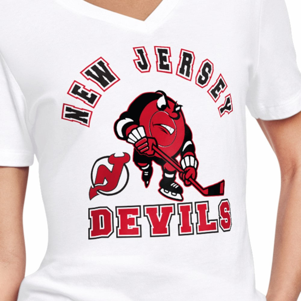 NHL White New Jersey Devils Starter Women's Tough Puck T-Shirt