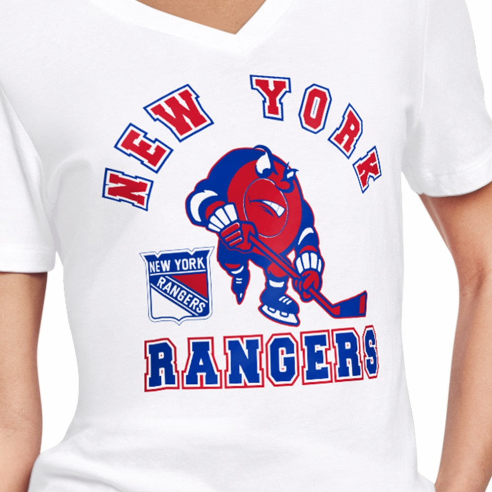 NHL White New York Rangers Starter Women's Tough Puck T-Shirt