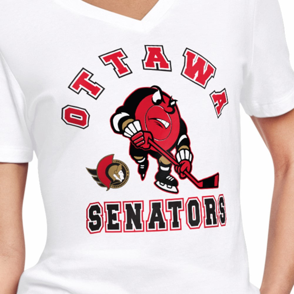 NHL White Ottawa Senators Starter Women's Tough Puck T-Shirt