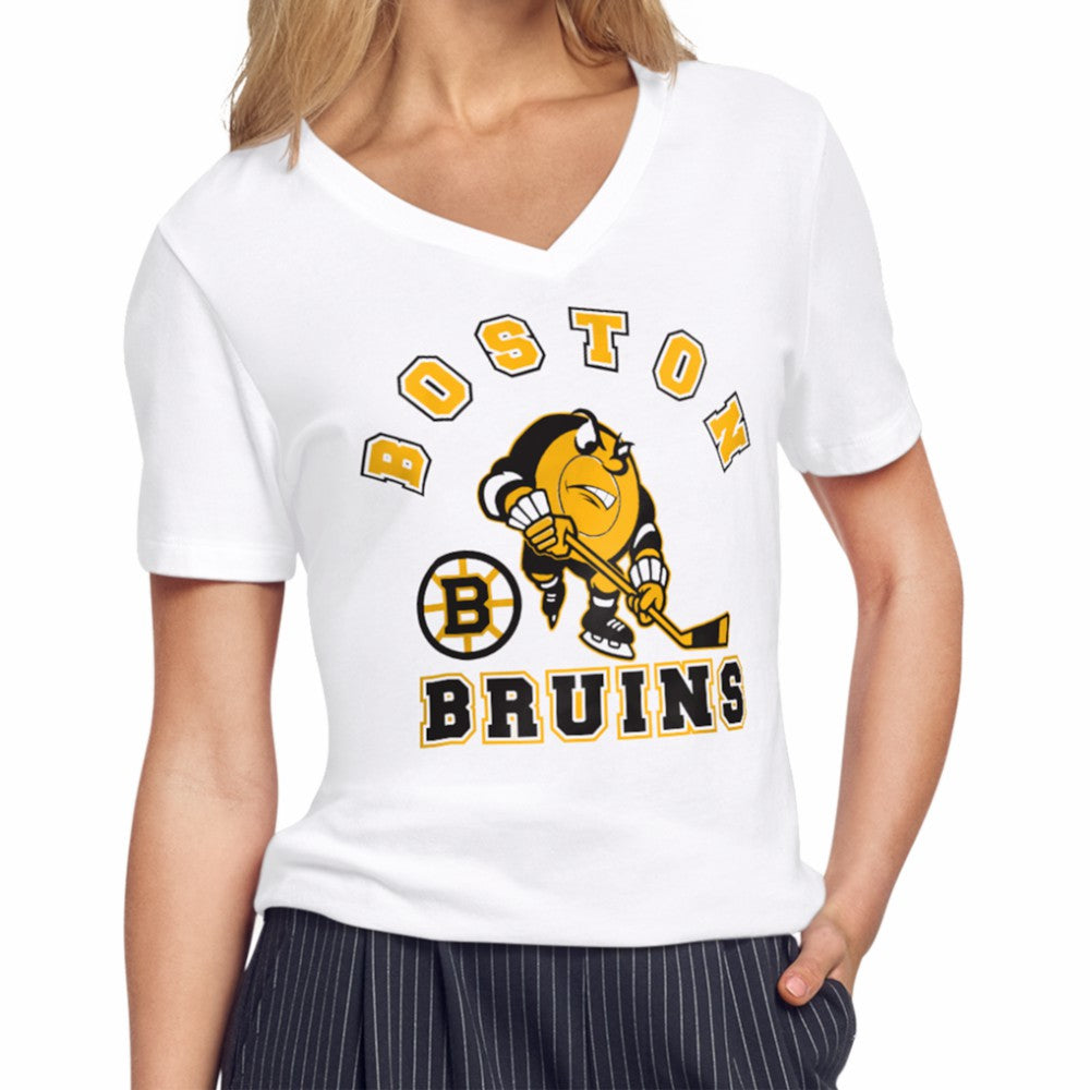 NHL White Boston Bruins Starter Women's Tough Puck T-Shirt