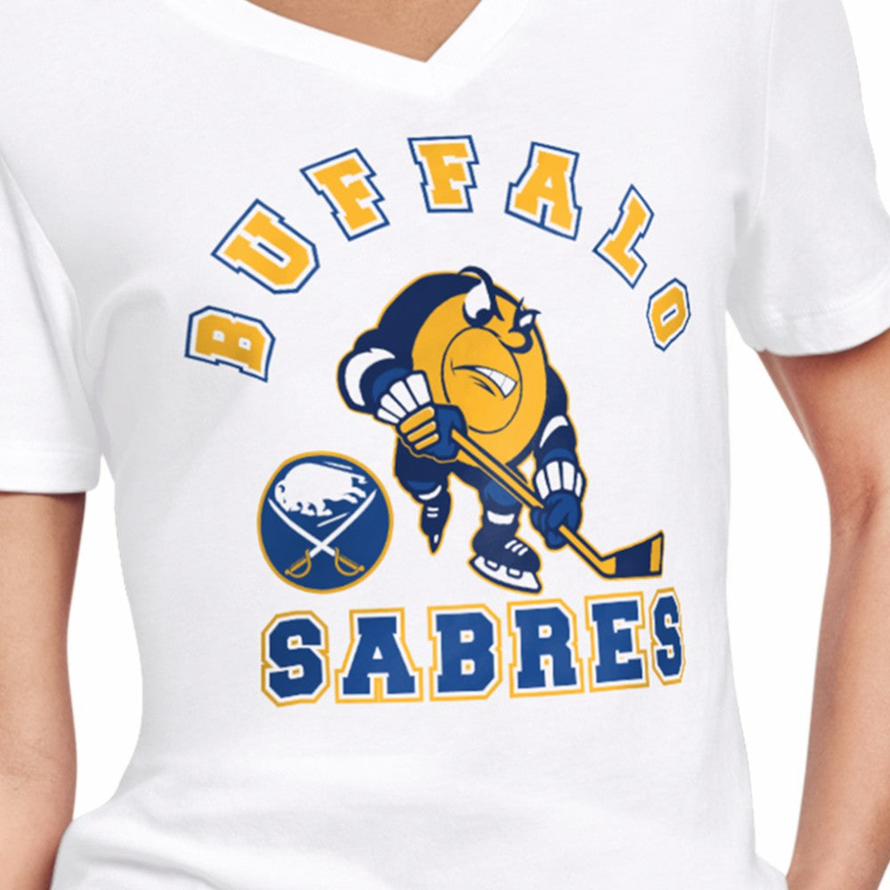 NHL White Buffalo Sabres Starter Women's Tough Puck T-Shirt