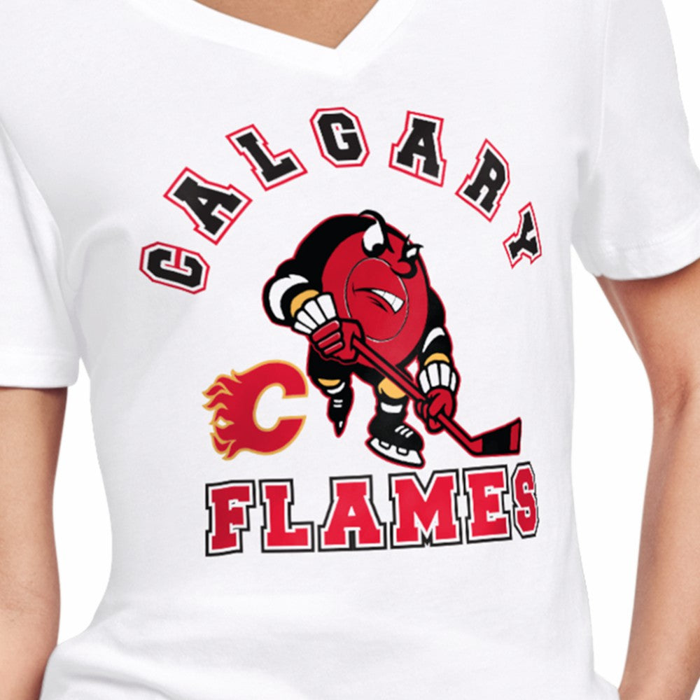 NHL White Calgary Flames Starter Women's Tough Puck T-Shirt