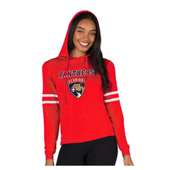 NHL Red Florida Panthers Concepts Sport Women's Marathon Long-Sleeve Hooded T-Shirt