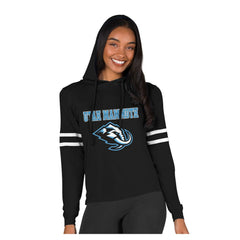NHL Black Utah Mammoth Concepts Sport Women's Marathon Long-Sleeve Hooded T-Shirt