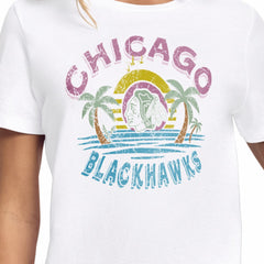 NHL White Chicago Blackhawks Starter Women's Tonal Beach T-Shirt
