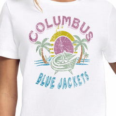 NHL White Columbus Blue Jackets Starter Women's Tonal Beach T-Shirt