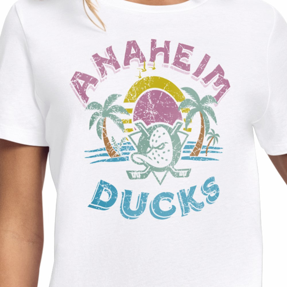NHL White Anaheim Ducks Starter Women's Tonal Beach T-Shirt
