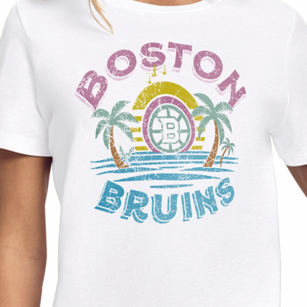 NHL White Boston Bruins Starter Women's Tonal Beach T-Shirt