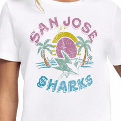 NHL White San Jose Sharks Starter Women's Tonal Beach T-Shirt