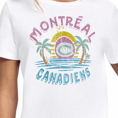 NHL White Montreal Canadiens Starter Women's Tonal Beach T-Shirt