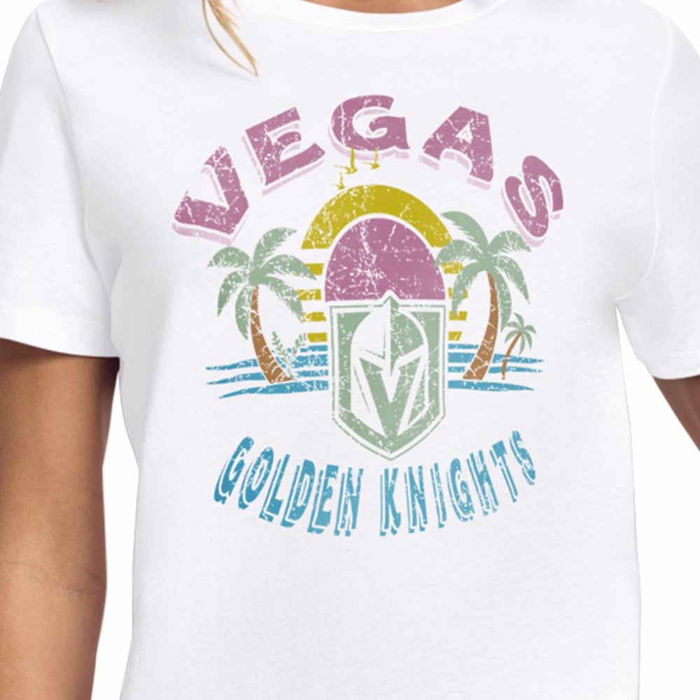 NHL White Vegas Golden Knights Starter Women's Tonal Beach T-Shirt
