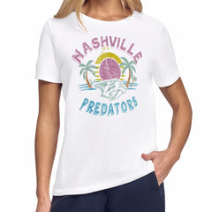 NHL White Nashville Predators Starter Women's Tonal Beach T-Shirt