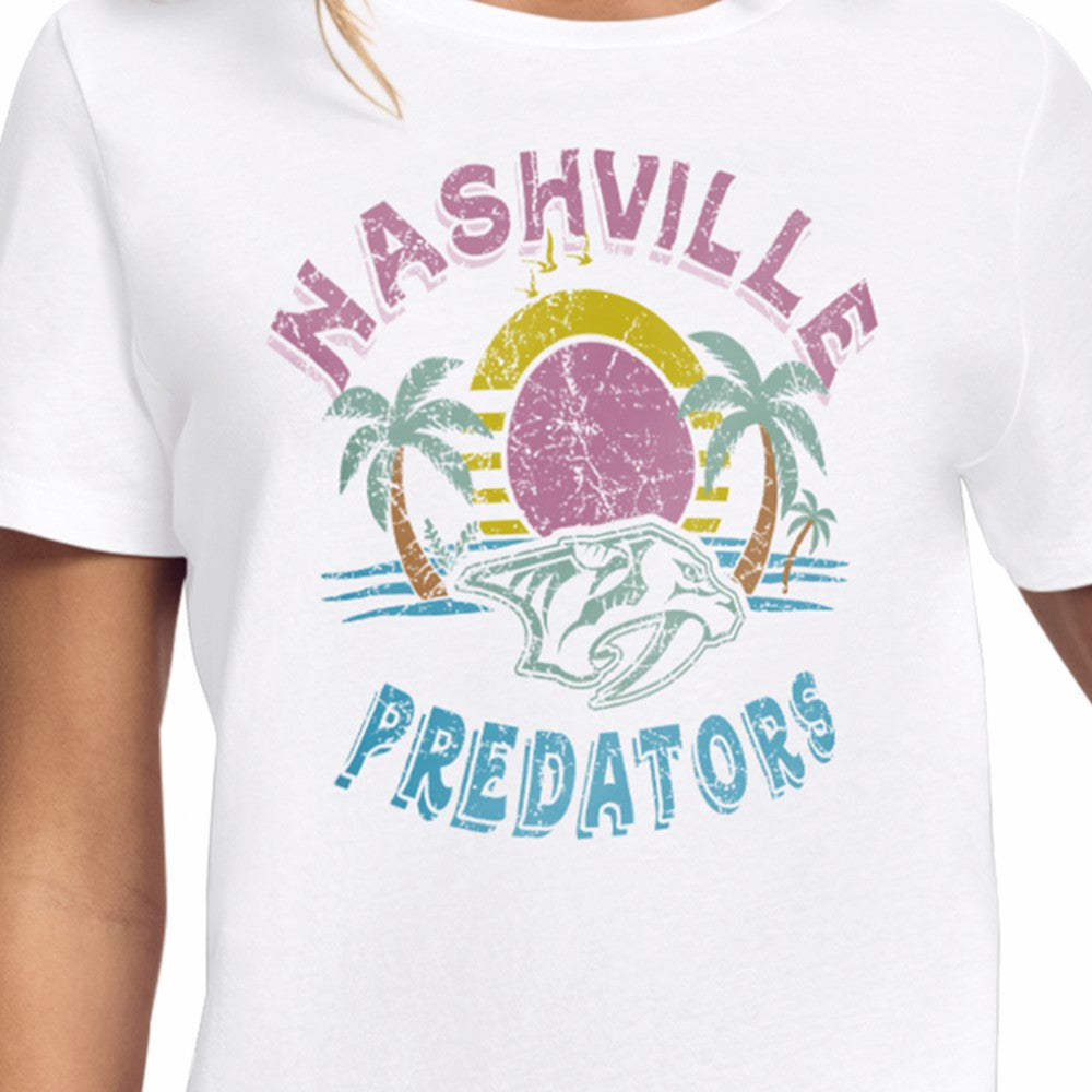 NHL White Nashville Predators Starter Women's Tonal Beach T-Shirt
