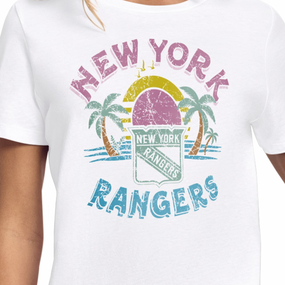 NHL White New York Rangers Starter Women's Tonal Beach T-Shirt