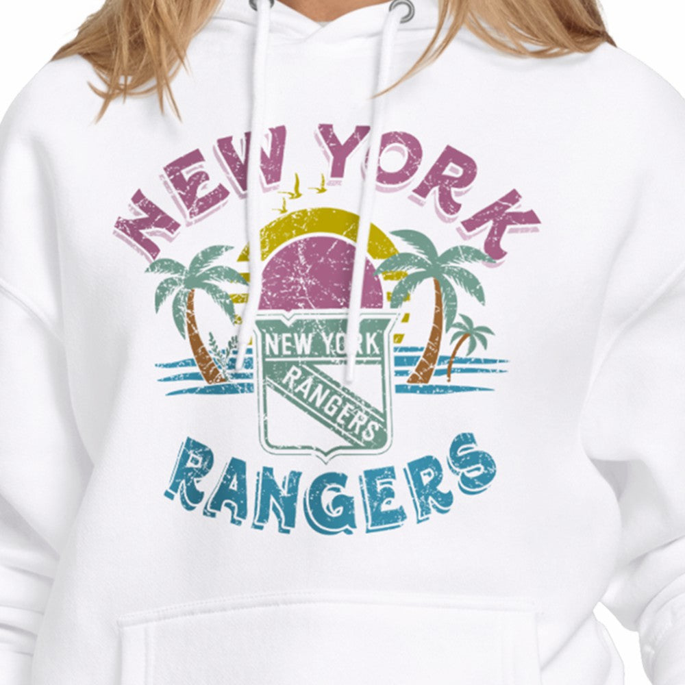 NHL White New York Rangers Starter Women's Tonal Beach Hoodie