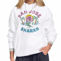 NHL White San Jose Sharks Starter Women's Tonal Beach Hoodie