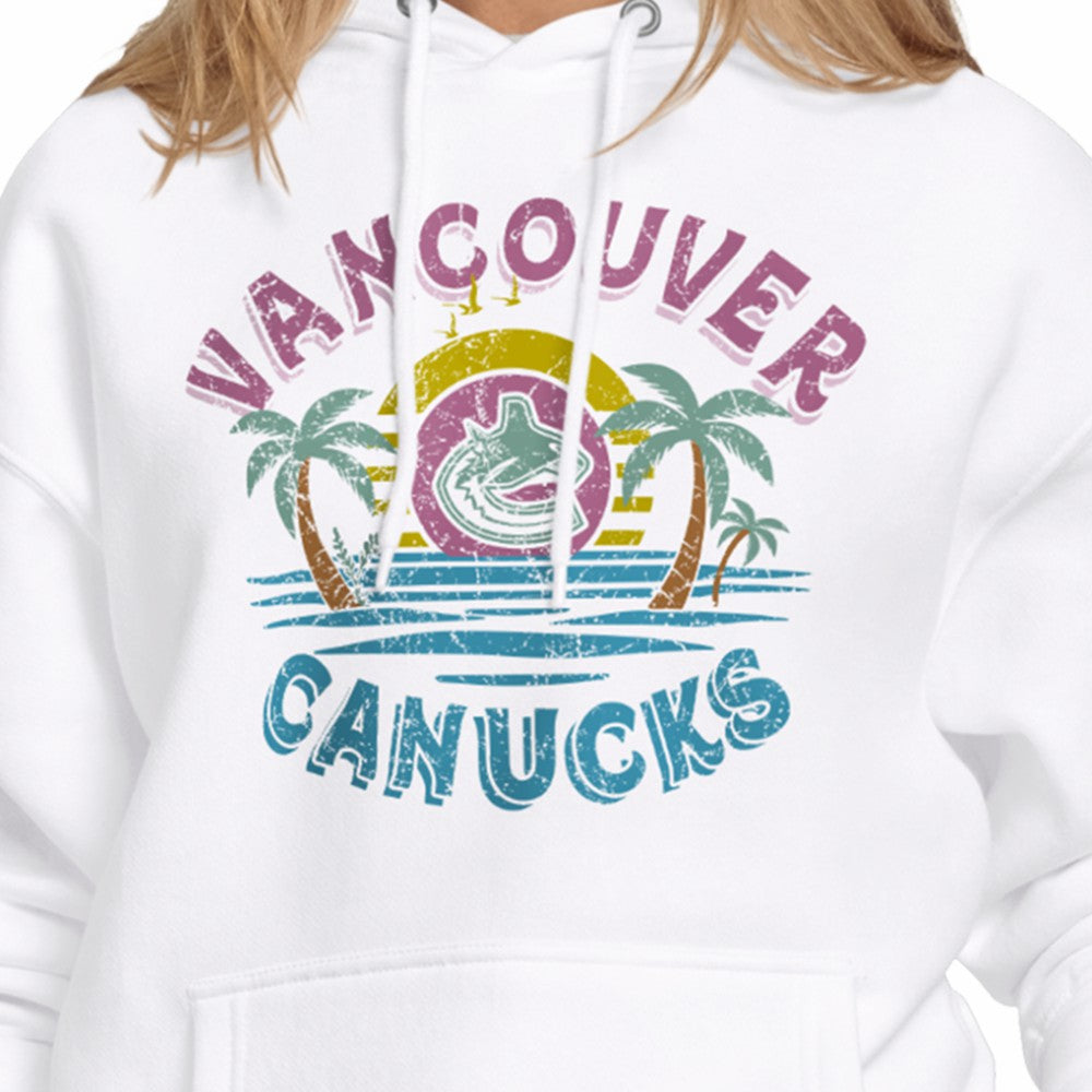 NHL White Vancouver Canucks Starter Women's Tonal Beach Hoodie
