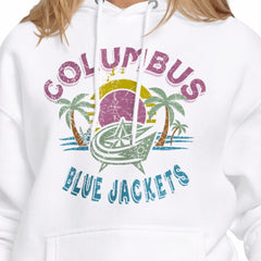 NHL White Columbus Blue Jackets Starter Women's Tonal Beach Hoodie