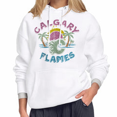 NHL White Calgary Flames Starter Women's Tonal Beach Hoodie