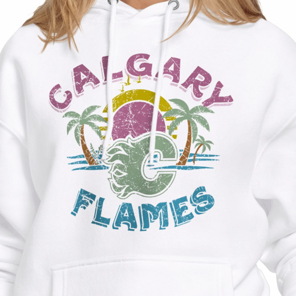 NHL White Calgary Flames Starter Women's Tonal Beach Hoodie