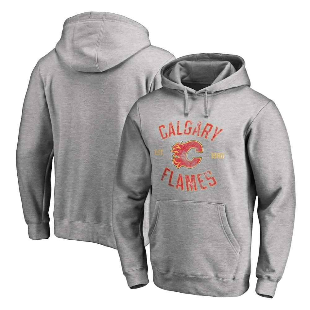 NHL Ash Calgary Flames Heritage Pullover Hoodie