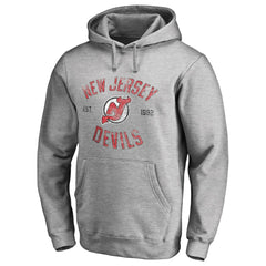 NHL Ash New Jersey Devils Heritage Pullover Hoodie