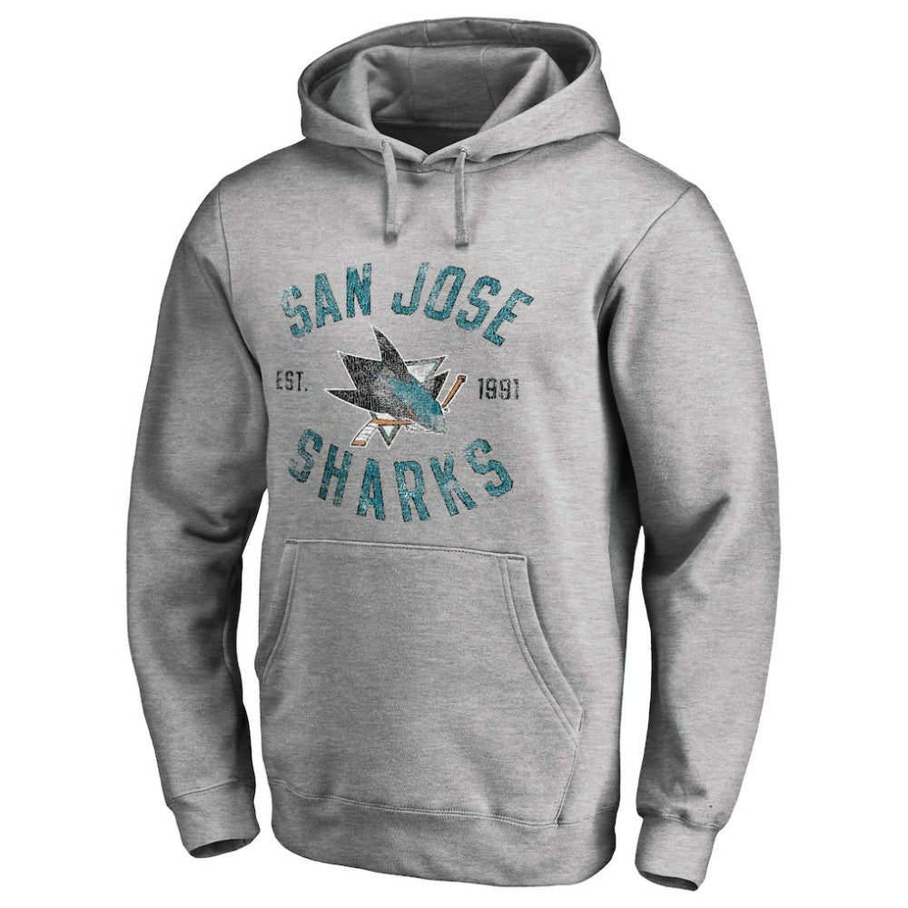 NHL Ash San Jose Sharks Heritage Pullover Hoodie
