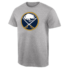 NHL Ash Buffalo Sabres Team Primary Logo T-Shirt