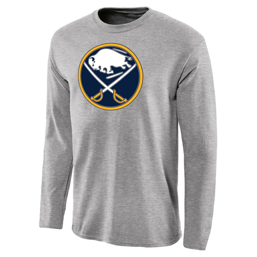 NHL Ash Buffalo Sabres Team Primary Logo 2 Long Sleeve T-Shirt