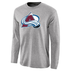 NHL Ash Colorado Avalanche Team Primary Logo Long Sleeve T-Shirt
