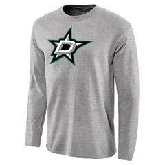 NHL Ash Dallas Stars Team Primary Logo Long Sleeve T-Shirt
