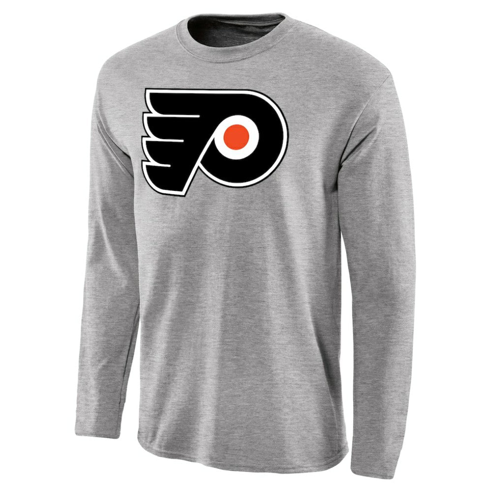 NHL Ash Philadelphia Flyers Team Primary Logo 2 Long Sleeve T-Shirt