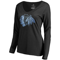 NHL Black Chicago Blackhawks Women's Pond Hockey Long Sleeve T-Shirt