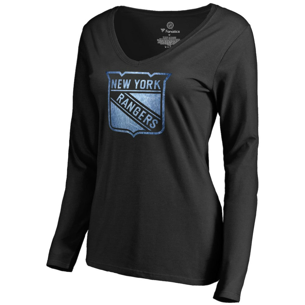 NHL Black New York Rangers Women's Pond Hockey Long Sleeve T-Shirt