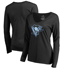 NHL Black Pittsburgh Penguins Women's Pond Hockey Long Sleeve T-Shirt