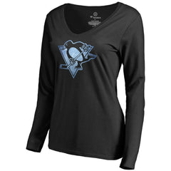 NHL Black Pittsburgh Penguins Women's Pond Hockey Long Sleeve T-Shirt