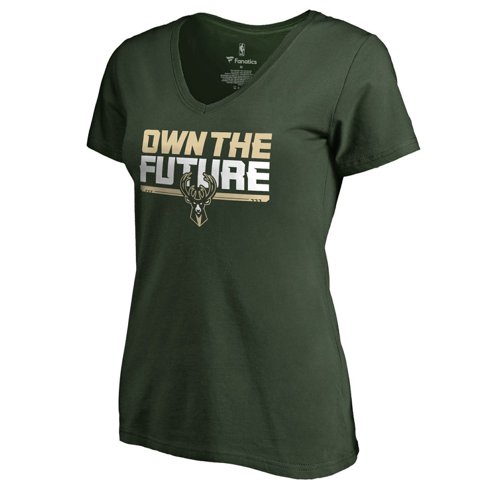 NBA Milwaukee Bucks Women's #Ownthefuture V-Neck T-Shirt