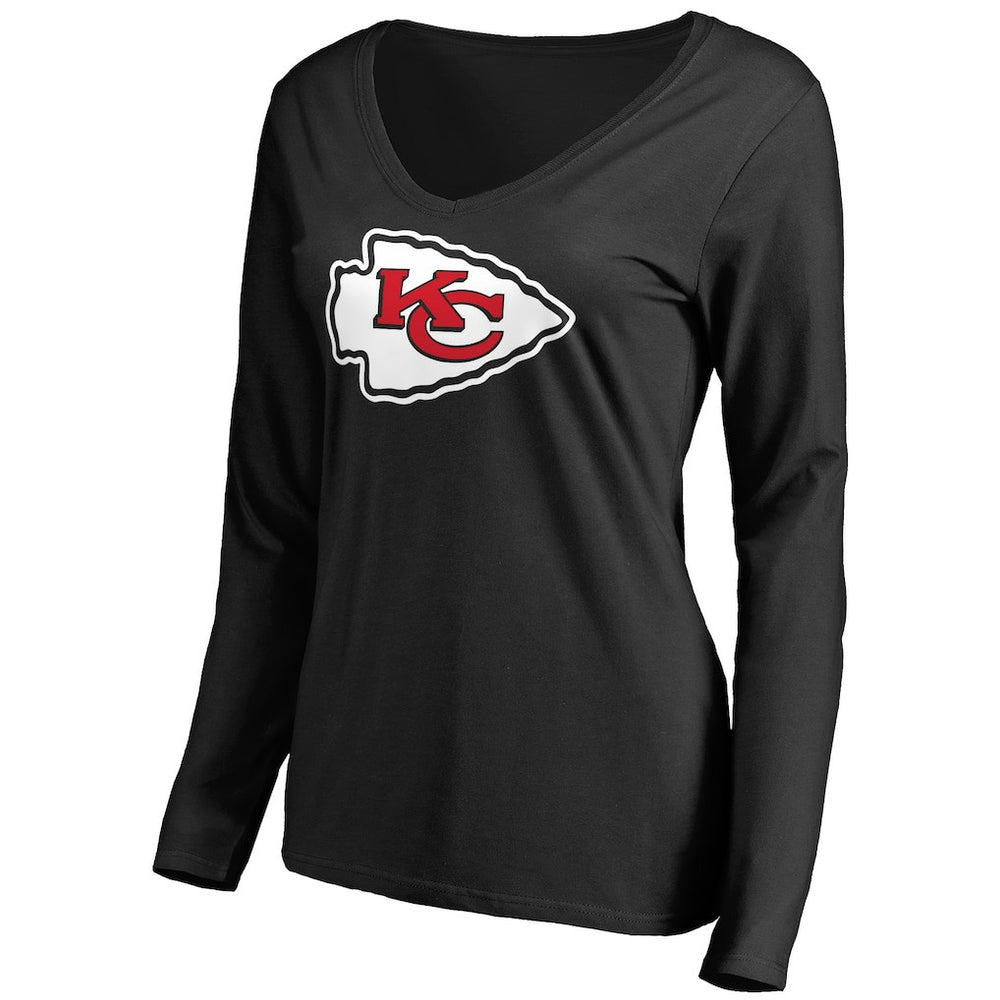 Women's Primary Team Logo V-Neck Long Sleeve T-Shirt - Kansas City Chiefs