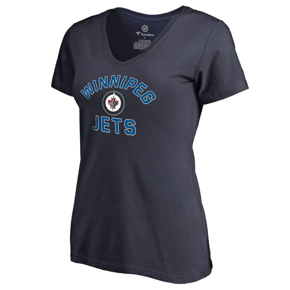 NHL Navy Winnipeg Jets Women's Overtime V-Neck T-Shirt